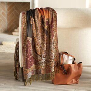 NOVICA Artisan Handmade Jamawar Wool Shawl